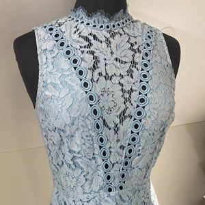 SAYLOR X Free People Dress Crochet Lace Cutout Back Mini Lace Eyelet Dress